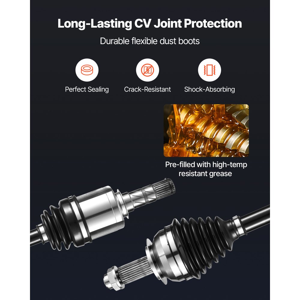 VEVOR CV Axle Shaft Assembly, 2 Pieces Front Left & Right (Driver and Passenger Side), Automotive Replacement CV Joint Axles Pair Compatible with 2009-2013 Forester, Alloy Steel & Carbon Steel