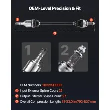 VEVOR CV Axle Shaft Assembly 2PCS Front Left & Right for 09-13 Subaru Forester