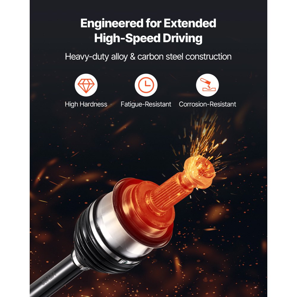 VEVOR CV Axle Shaft Assembly, 2 Pieces Front Left & Right (Driver and Passenger Side), Automotive Replacement CV Joint Axles Pair Compatible with 2003-2022 Toyota 4Runner, Alloy Steel & Carbon Steel