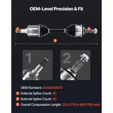 VEVOR CV Axle Shaft Assembly 2PCS Front Left & Right for 03-22 Toyota 4Runner