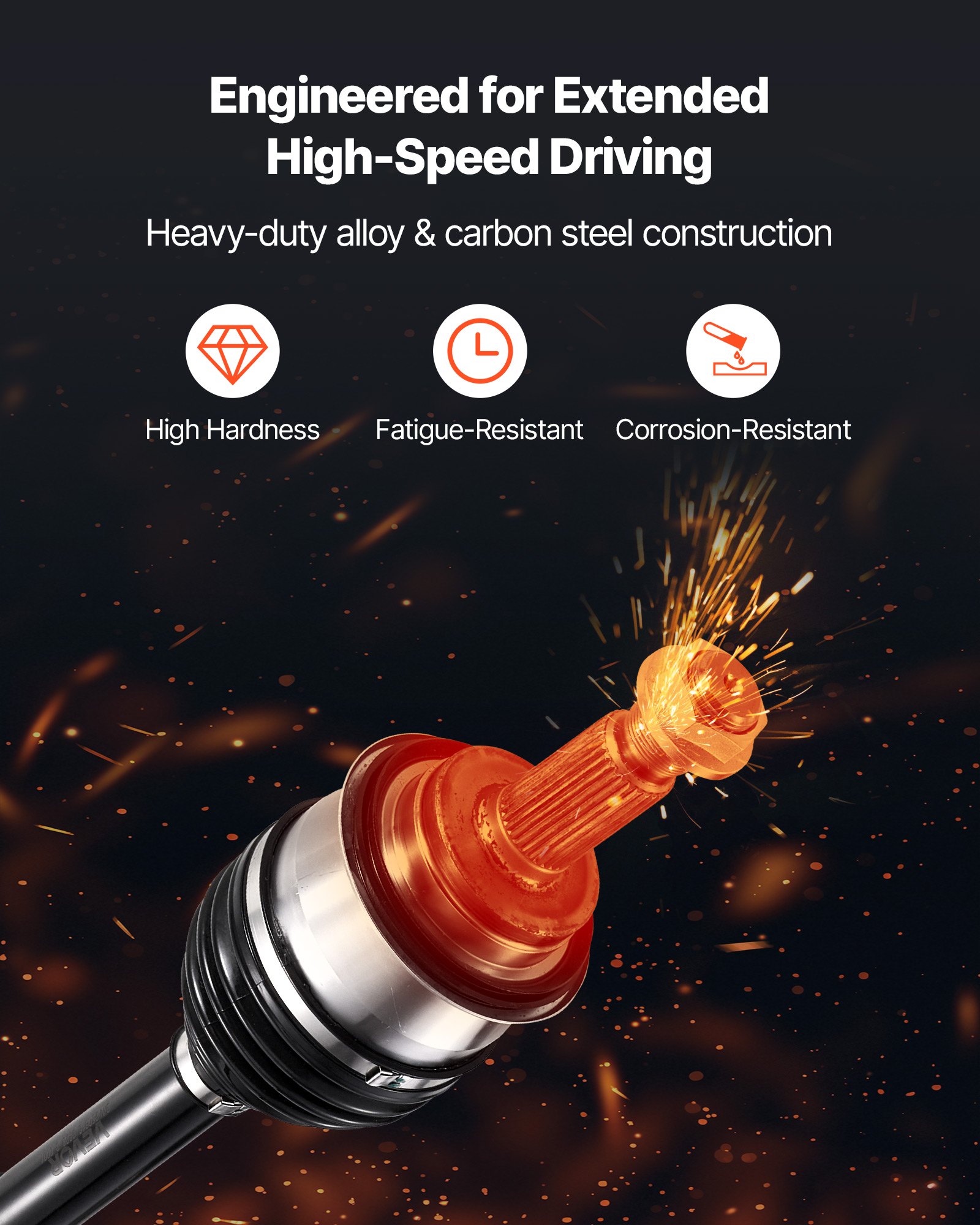 VEVOR CV Axle Shaft Assembly, 2 Pieces Front Left & Right (Driver and Passenger Side), Automotive Replacement CV Joint Axles Pair Compatible with 2003-2022 Toyota 4Runner, Alloy Steel & Carbon Steel