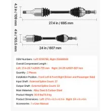 VEVOR CV Axle Shaft Assembly 2PCS Front Left & Right for 09-17 Chevy Traverse