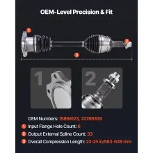 VEVOR CV Axle Shaft Assembly 2PCS Front Left & Right for 07-20 Cadillac Escalade