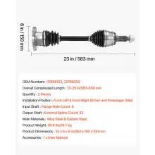 VEVOR CV Axle Shaft Assembly 2PCS Front Left & Right for 07-20 Cadillac Escalade