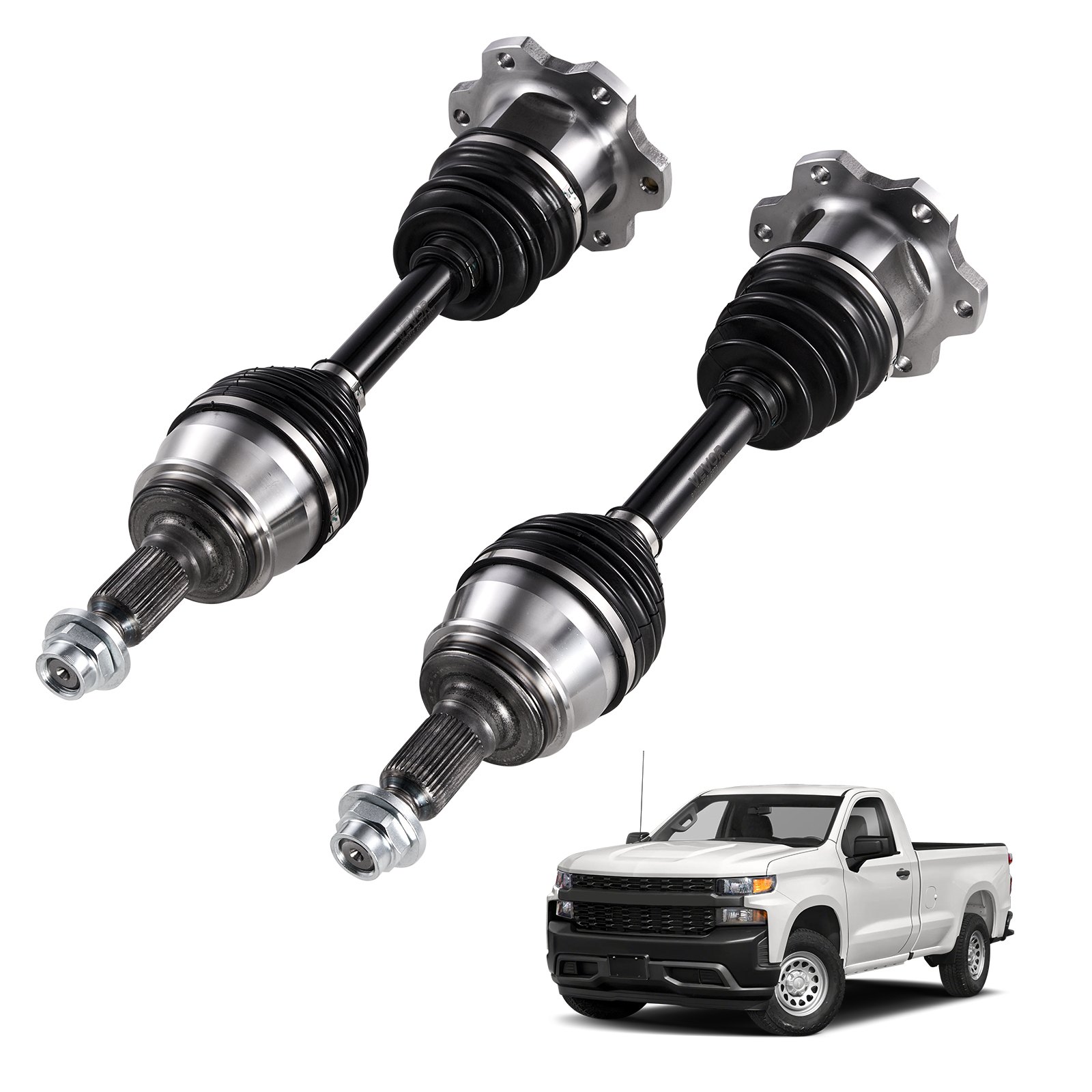 VEVOR CV Axle Shaft Assembly, 2 Pieces Front Left & Right (Driver and Passenger Side), Automotive Replacement Axles Pair Compatible with 1999-2006 Chevrolet Silverado 1500, Alloy Steel & Carbon Steel