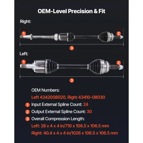 Front Right CV Axle Assembly - 1998-2003 Toyota Sienna - GSP 8128-02571041 Front Right CV Axle Assembly - 1998-2003 Toyota Sienna - GSP 8128-02571041