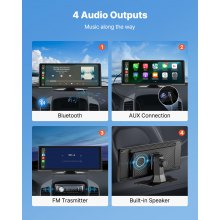 Car Stereo Radio CarPlay Touchscreen 10 in Apple Android Auto Bluetooth