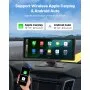VEVOR Wireless Car Stereo, 254 mm HD Portable Radio Touch Screen with Apple CarPlay and Android Auto, CarPlay Screen with Front & Backup Cameras, Voice Control, Mirror Link, Bluetooth, GPS Navigation