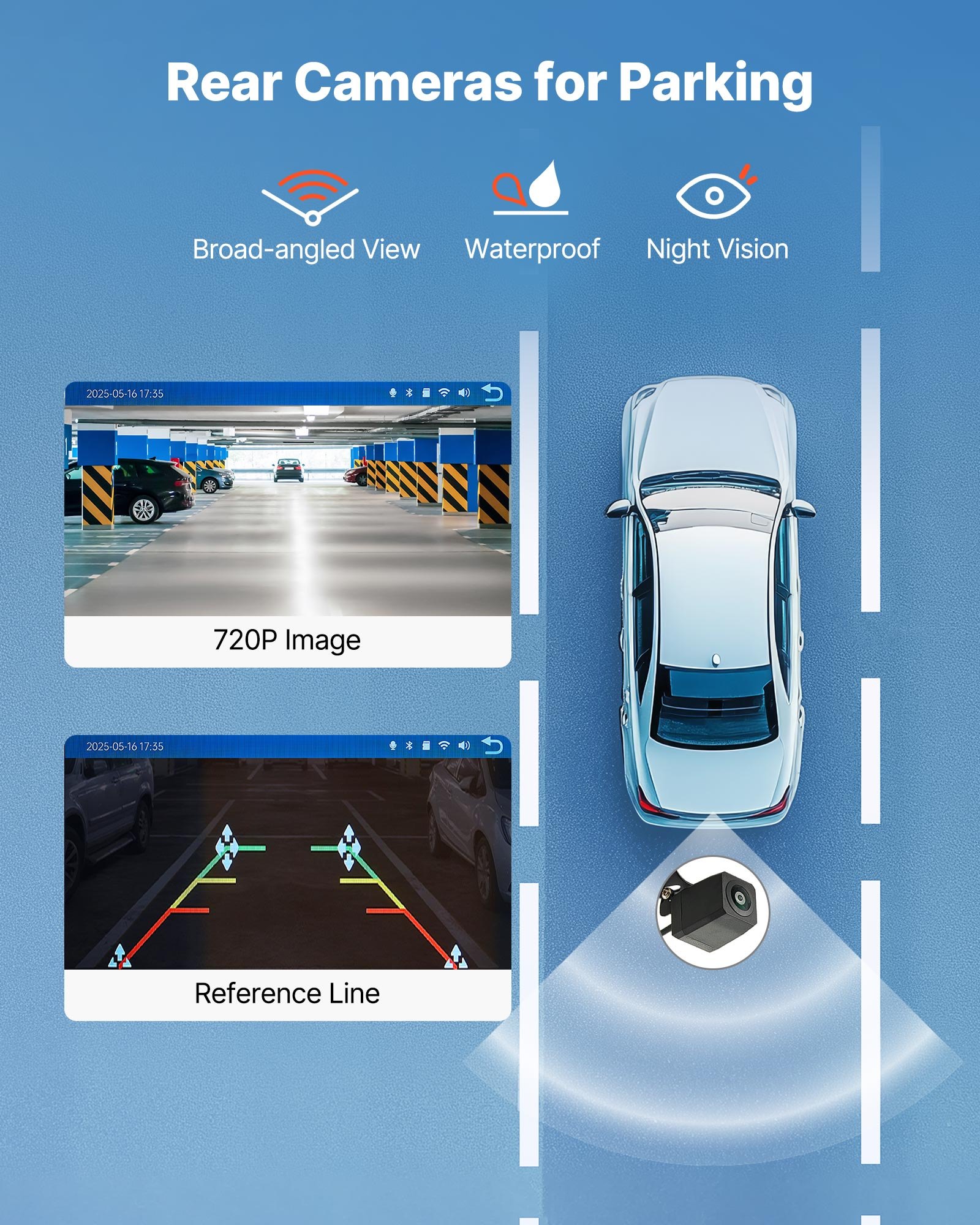 VEVOR trådlös bilstereo, 228,6 mm HD bärbar radio med pekskärm, kompatibel med Apple CarPlay och Android Auto, CarPlay-skärm med backkamera, röststyrning, spegellänk, Bluetooth, GPS-navigering
