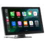 VEVOR Wireless Car Stereo, 9-Inch HD Portable Radio Touch Screen with Apple CarPlay and Android Auto, CarPlay Screen with Front & Backup Cameras, Voice Control, Mirror Link, Bluetooth, GPS Navigation