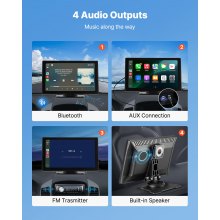 Car Stereo Radio CarPlay Touchscreen 9 in Apple Android Front/Rear Camera