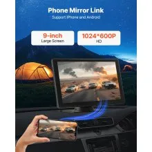Radio Estéreo para Auto CarPlay Pantalla Táctil 9" Apple Android Cámara Delantera/Trasera