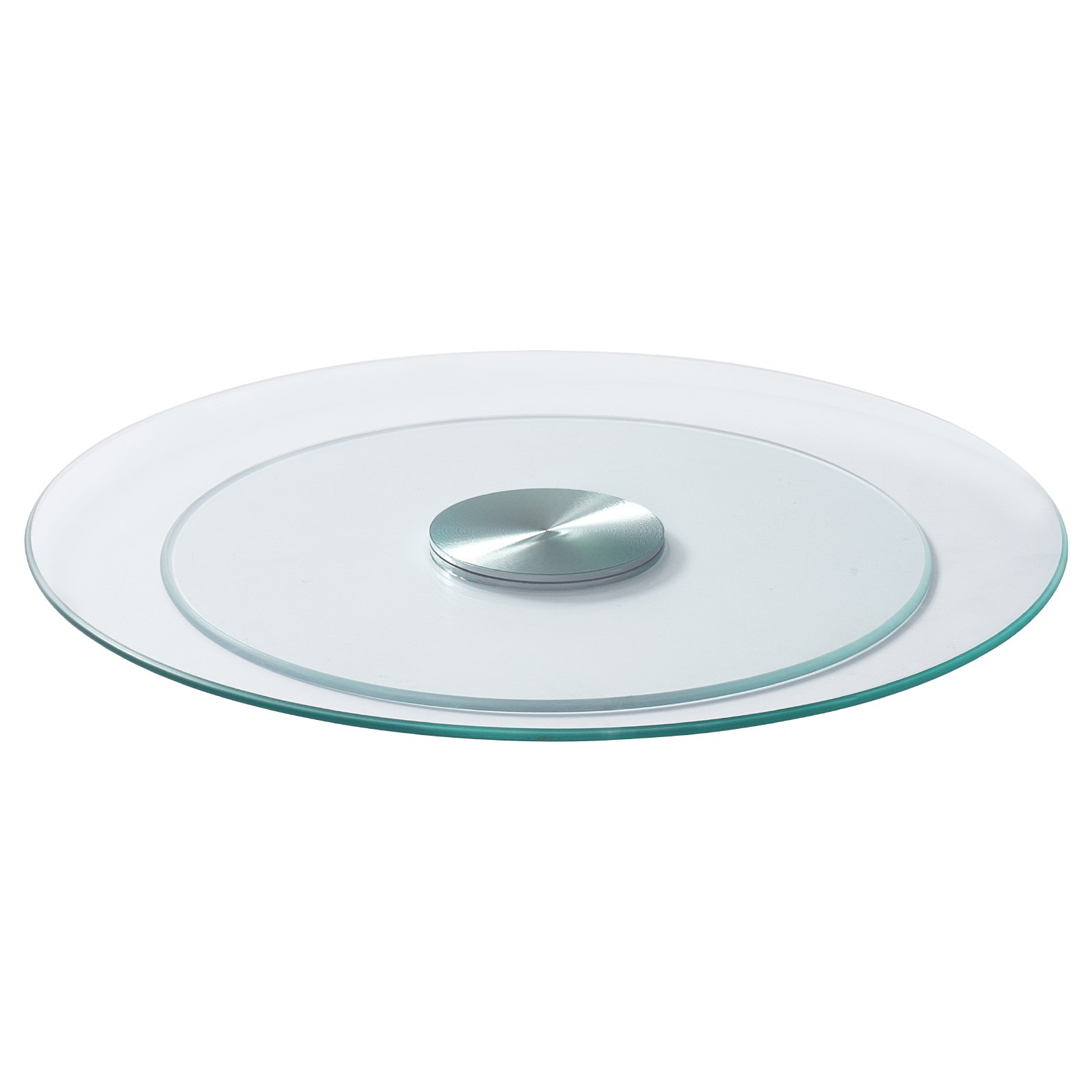 VEVOR 20 in Glass Lazy Susan Turntable, 360° Rotation Round Clear Tabletop Rotating Tray, Tempered Glass Dining Table Centerpiece, Smooth and Silent Spin, for Family Gatherings, Banquets & Weddings