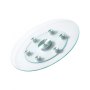 VEVOR 24 in Glass Lazy Susan Turntable, Tempered Glass Dining Table Centerpiece with 6 Rotating Wheels, 360° Smooth and Silent Spin Tabletop Rotating Tray, for Family Gatherings, Banquets & Weddings