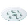 VEVOR 61 cm Glass Lazy Susan Turntable, Tempered Glass Dining Table Centerpiece with 6 Rotating Wheels, 360° Smooth and Silent Spin Tabletop Rotating Tray, for Family Gatherings, Banquets & Weddings