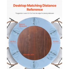 VEVOR 24 in Wood Lazy Susan Turntable, 360° Rotation Round Clear Tabletop Rotating Tray, Acacia Wood Dining Table Centerpiece, Smooth and Silent Spin, for Family Gatherings, Banquets and Weddings