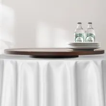 VEVOR 24 in Wood Lazy Susan Turntable, 360° Rotation Round Clear Tabletop Rotating Tray, Acacia Wood Dining Table Centerpiece, Smooth and Silent Spin, for Family Gatherings, Banquets and Weddings