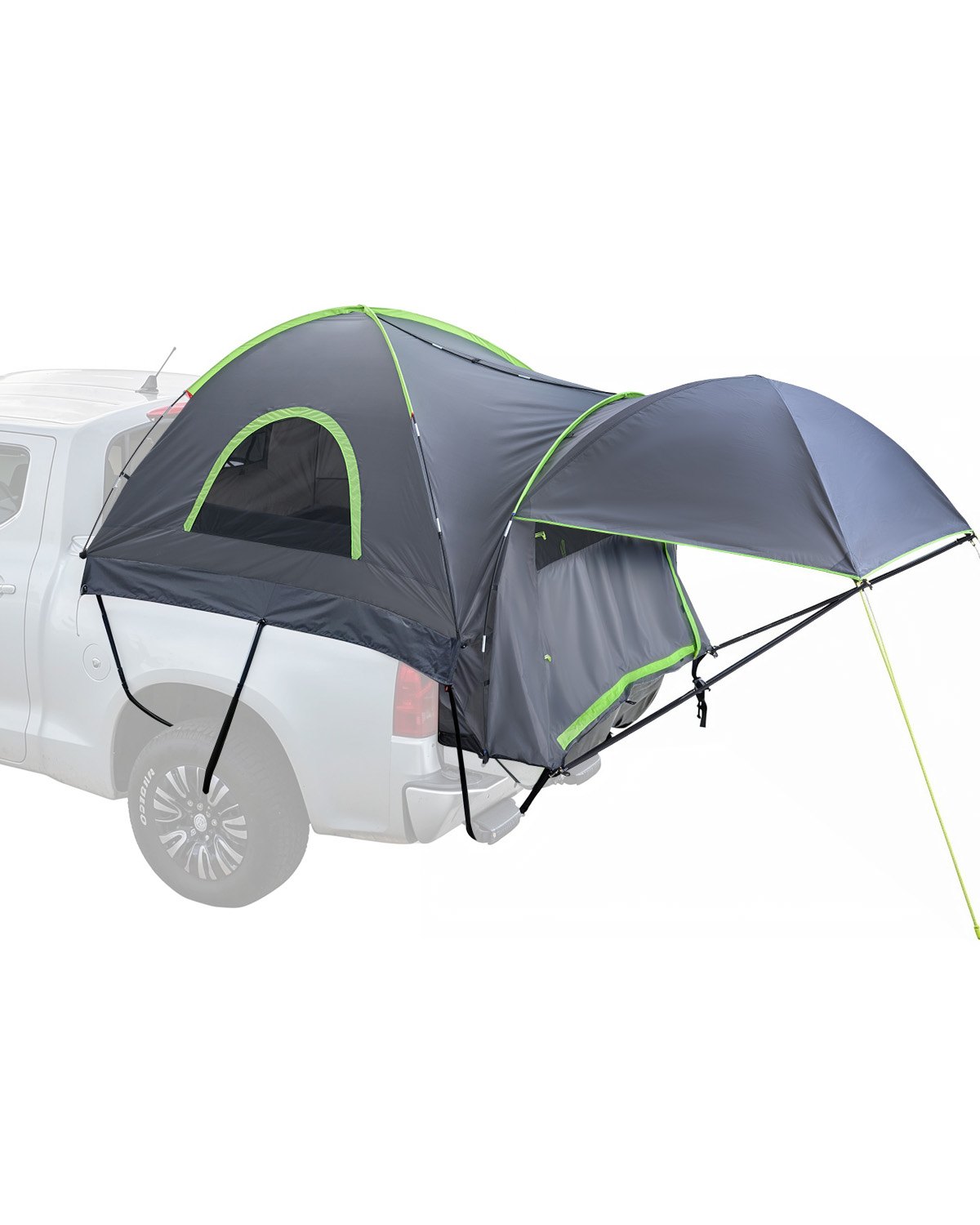 VEVOR Pickup Truck Tent, Fits 5.5-6.0 ft Truck Tents for Camping, Waterproof PU2000 mm 2-3 Person Sleeping Truck Bed Tent, Sturdy Truck Bed Camper Shell with Expandable Awning, Rainfly, Storage Bag
