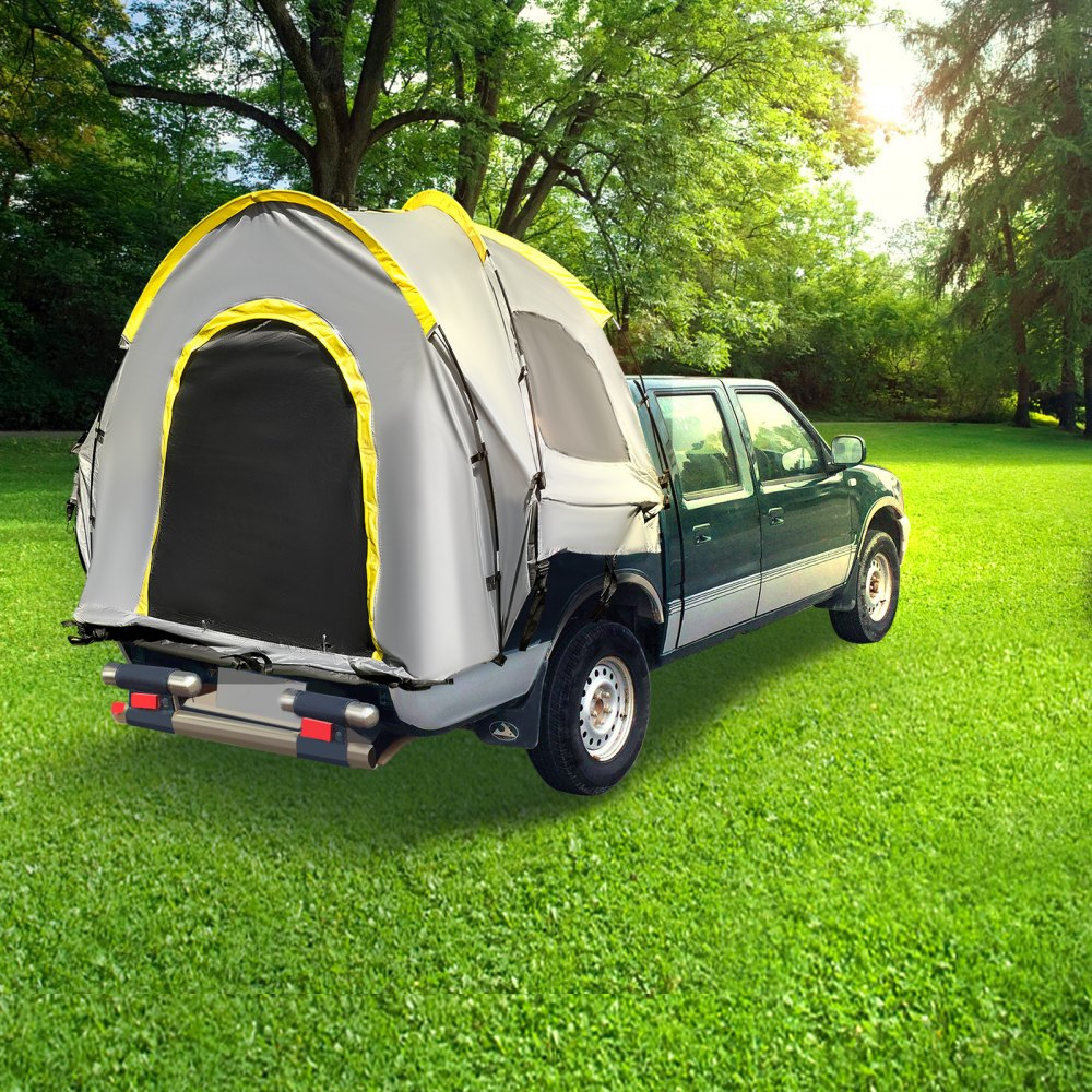 VEVOR Truck Tent 5-5.2’ Truck Bed Tent, Full-Size Pickup Tent, Waterproof Truck Camper, 2 Mesh Windows, Easy To Setup Truck Tents For Camping, Hiking, Fishing, Grey Color