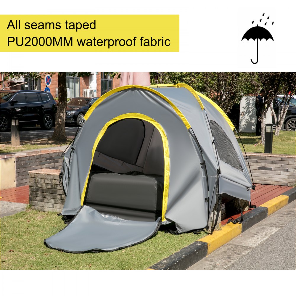 VEVOR Truck Tent 5-5.2’ Truck Bed Tent, Full-Size Pickup Tent, Waterproof Truck Camper, 2 Mesh Windows, Easy To Setup Truck Tents For Camping, Hiking, Fishing, Grey Color