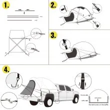 VEVOR Truck Tent 5-5.2’ Truck Bed Tent, Full-Size Pickup Tent, Waterproof Truck Camper, 2 Mesh Windows, Easy To Setup Truck Tents For Camping, Hiking, Fishing, Grey Color