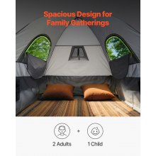 VEVOR Pickup Truck Tent, Fit 5.0-5.2 ft Truck Tents for Camping, Waterproof PU2000mm 2-3 Person Sleeping Truck Bed Tent with Double Layer Design Windows, Sturdy Truck Bed Camper Shell with Storage Bag