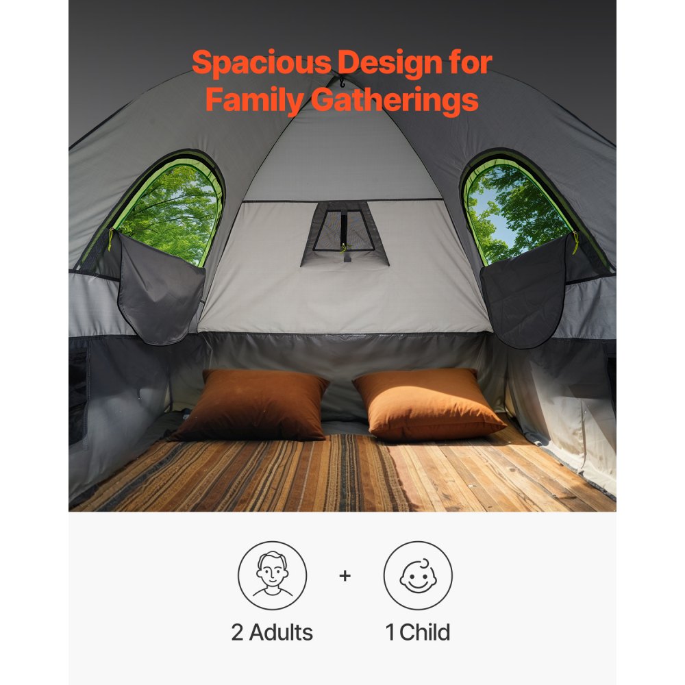 VEVOR Pickup Truck Tent, Fit 5.5-6.0 ft Truck Tents for Camping, Waterproof PU2000mm 2-3 Person Sleeping Truck Bed Tent with Double Layer Design Windows, Sturdy Truck Bed Camper Shell with Storage Bag