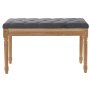 VEVOR Upholstered Bench, 16"W Ottoman Bench, End of Bed Bench with Foam Padded Cushion and Rubberwood Legs, Tufted Footrest Stool Entryway Bench for Dining Room, Living Room, Bedroom, Hallway, Gray