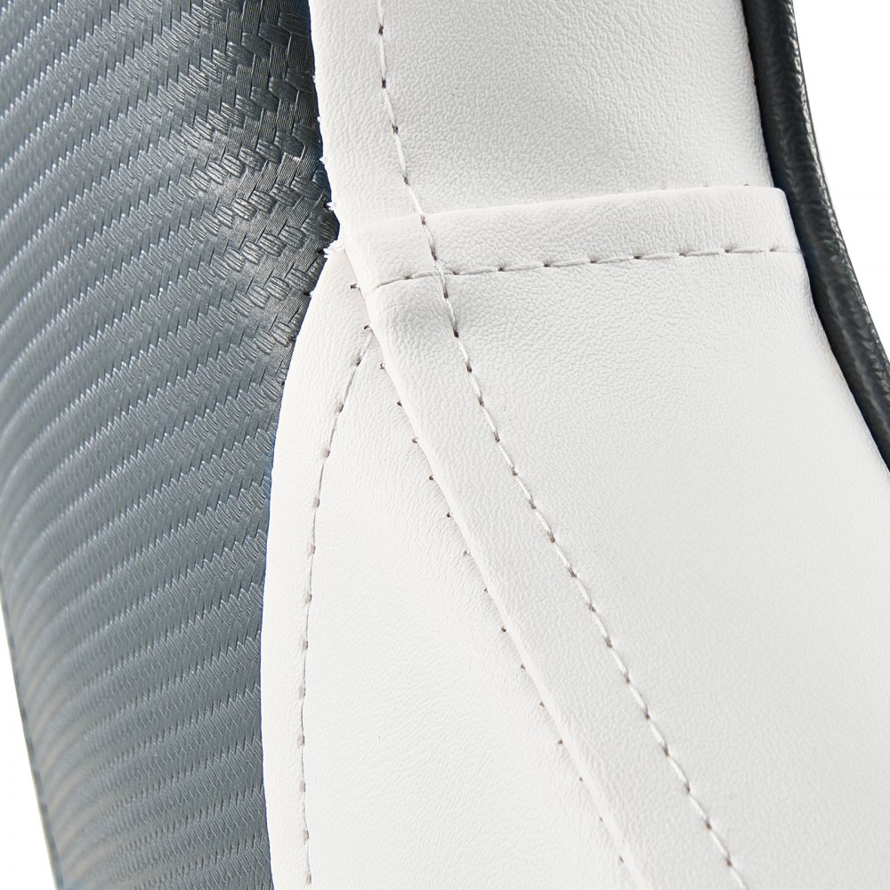 VEVOR Boat Seat, High Backrest, Flip Up Boat Seat Captain Bucket Seat with Thickened Sponge Cushion & Waterproof PVC Leather, Ergonomic Design, Folding Boat Seat for Boats, Yachts, Ships, White & Grey