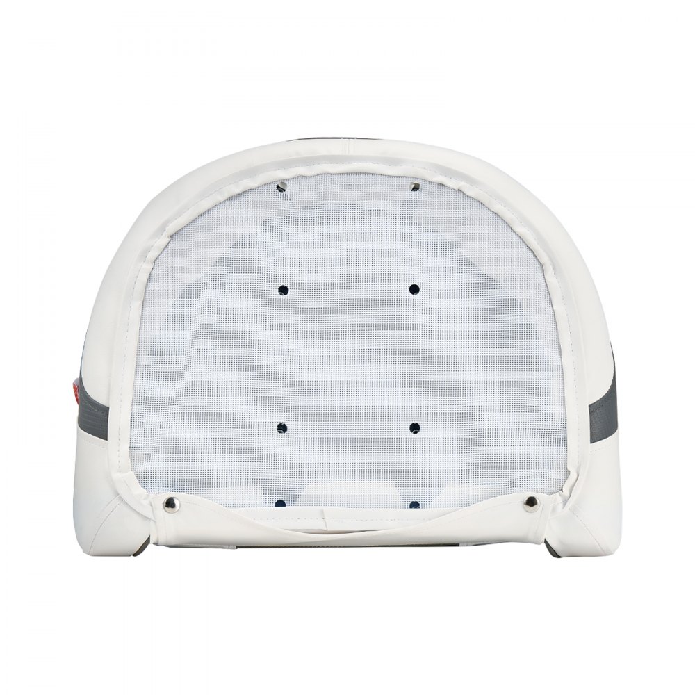 VEVOR Boat Seat, High Backrest, Flip Up Boat Seat Captain Bucket Seat with Thickened Sponge Cushion & Waterproof PVC Leather, Ergonomic Design, Folding Boat Seat for Boats, Yachts, Ships, White & Grey