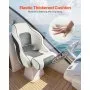 VEVOR Boat Seat, High Backrest, Flip Up Boat Seat Captain Bucket Seat with Thickened Sponge Cushion & Waterproof PVC Leather, Ergonomic Design, Folding Boat Seat for Boats, Yachts, Ships, White & Grey