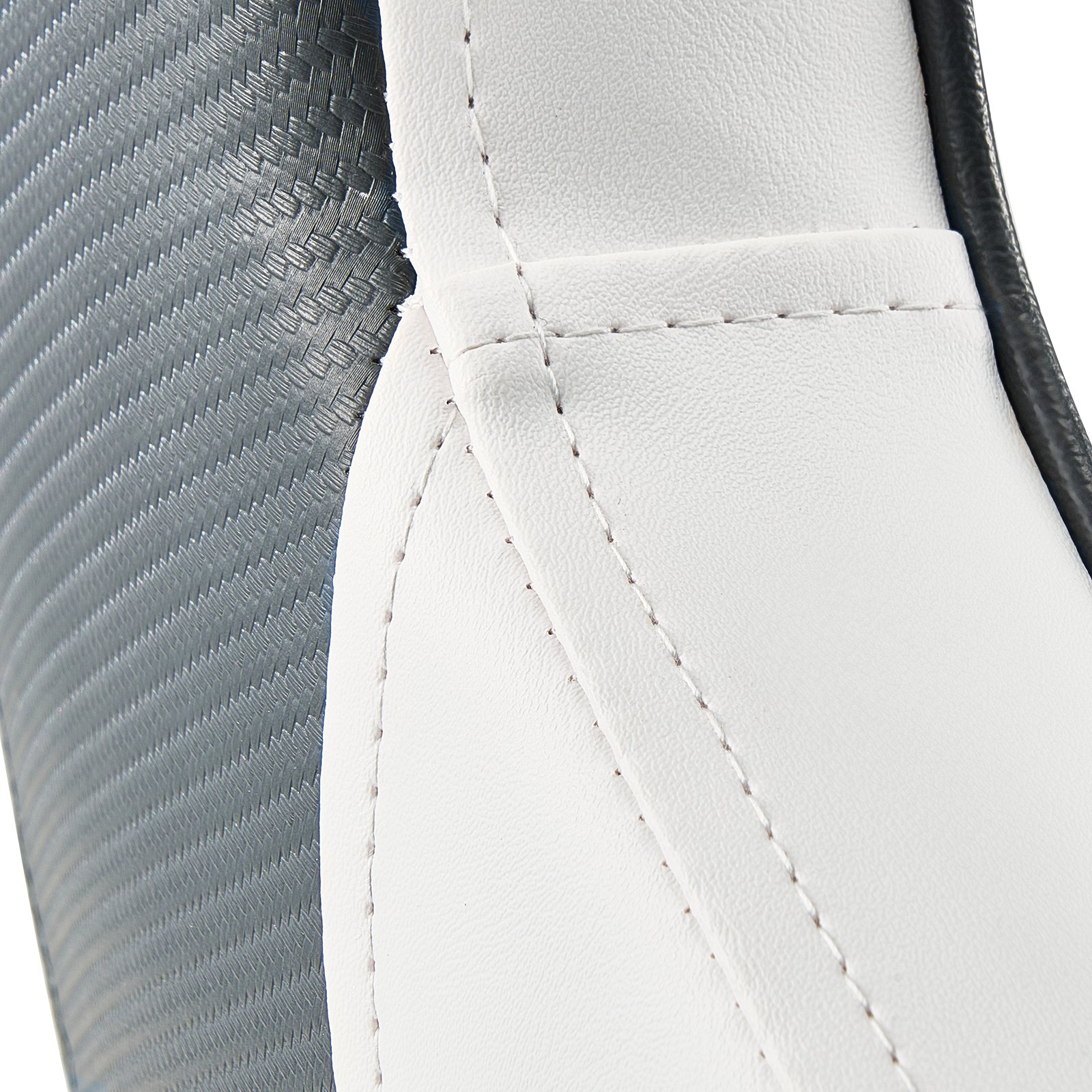 VEVOR Boat Seat, High Backrest, Flip Up Boat Seat Captain Bucket Seat with Thickened Sponge Cushion & Waterproof PVC Leather, Ergonomic Design, Folding Boat Seat for Boats, Yachts, Ships, White & Grey