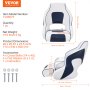 VEVOR Captain Bucket Seat Boat Seat, Flip Up Boat Seat, with Thickened Sponge Padding, Flip-up Bolster Boat Captain Chair for Fishing Boat, Sightseeing Boat, Speedboat, Canoe, 1-Piece