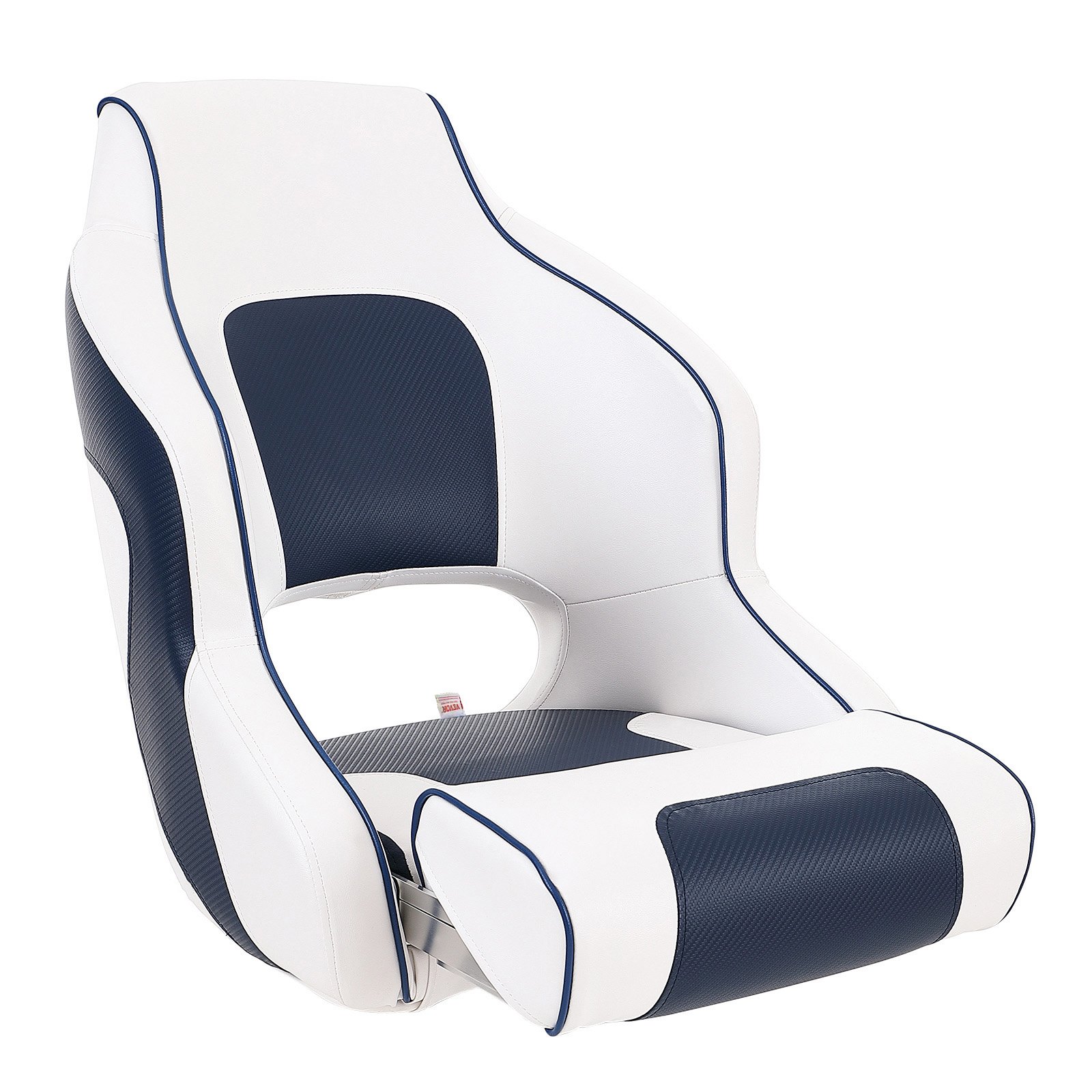 VEVOR Captain Bucket Seat Boat Seat, Flip Up Boat Seat, with Thickened Sponge Padding, Flip-up Bolster Boat Captain Chair for Fishing Boat, Sightseeing Boat, Speedboat, Canoe, 1-Piece