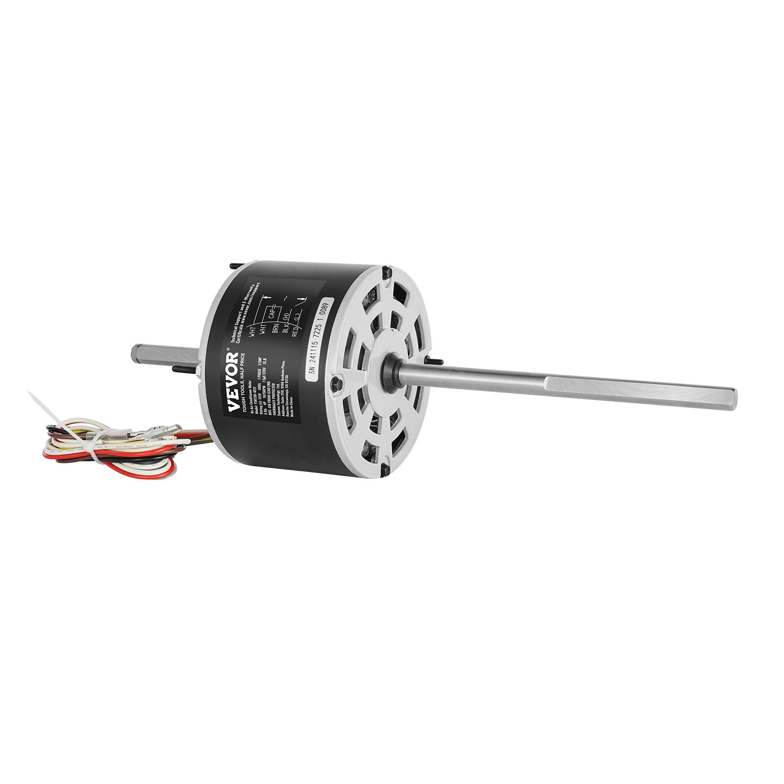 VEVOR 1/3HP RV Air Conditioner Motor with Capacitor, AC115V 3A, 1675 RPM, Replacement for Coleman Mach RV AC Fan Motor, Replaces Fasco D1092, 1468-306, 1468-3068, 1468-3069, 7184-0156, 7184-0432