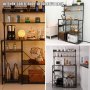 VEVOR 7-Tier Kitchen Bakers Rack Microwave Oven Storage Cabinet Power Outlet