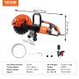 VEVOR Electric Concrete Saw, 9 in, 1800 W 15 A Motor Circular Saw Cutter with 3.5 in Cutting Depth, Wet/Dry Disk Saw Cutter Includes Water Line, Pump and Blade, for Stone, Brick
