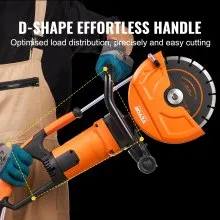 VEVOR Electric Concrete Saw, 9 in, 1800 W 15 A Motor Circular Saw Cutter with 3.5 in Cutting Depth, Wet/Dry Disk Saw Cutter Includes Water Line, Pump and Blade, for Stone, Brick