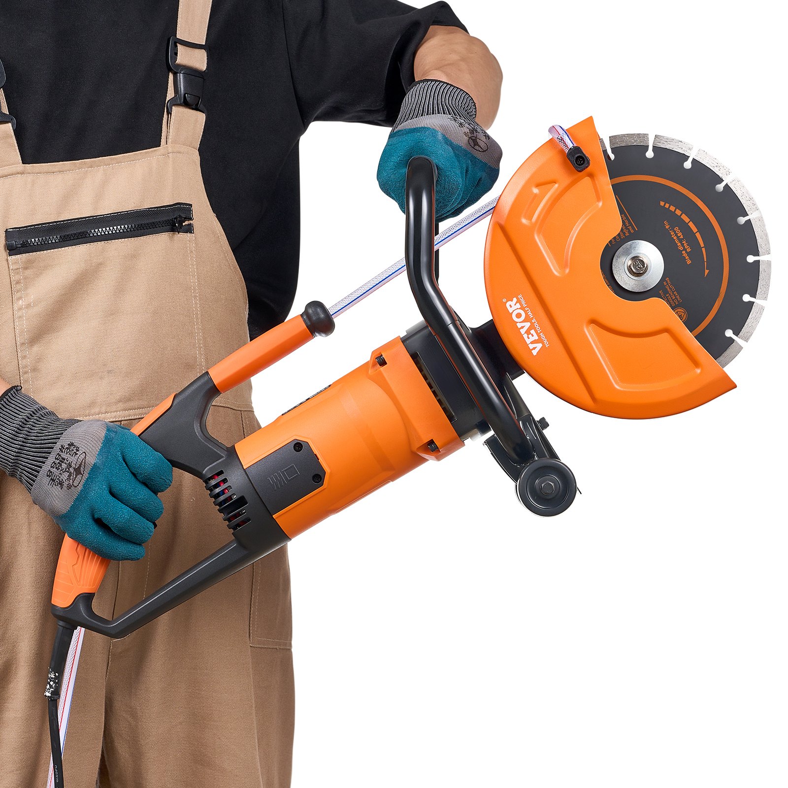 VEVOR 9"/22.9 cm Electric Concrete Saw Wet/Dry Saw Cutter with Water Pump and Blade