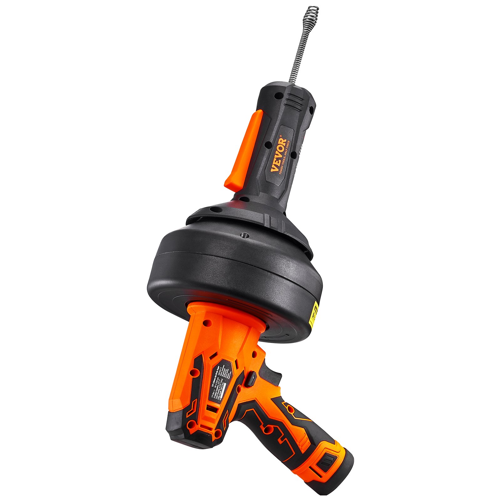 VEVOR 12V Electric Drain Cleaner, Pipe Cleaning Device, Cordless Plumbing Snake, Automatic Power Supply, 8m Pipe Snake Diameter 7mm Drain Unblocker for 19-50mm Pipes with Charger