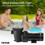 VEVOR Swimming Pool Pump, 2 HP 115 V, 1500 W Speed Pump for Above Ground Pool w/ Strainer Basket, 5400 GPH Max. Flow, Certification of ETL for Security