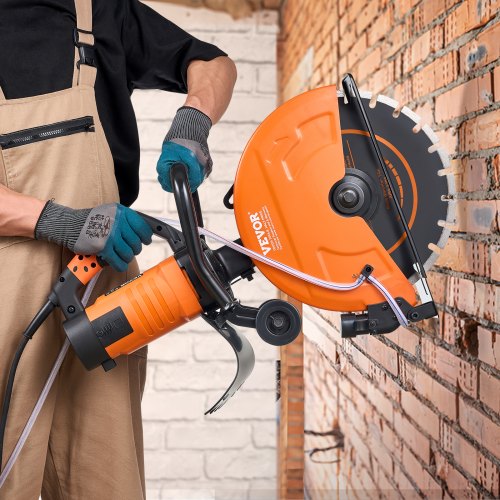 electric brick cutter wet cutting setup