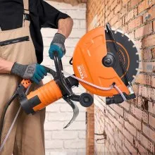 VEVOR Electric Concrete Saw, 14 in Circular Saw Cutter with 5 in Cutting Depth, Wet/Dry Disk Saw Cutter Includes Water Line, Pump and Blade, for Stone, Brick, Porcelain, Concrete, 3200W/15A Motor