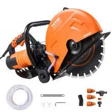 VEVOR 14"/35.6 cm Electric Concrete Saw Wet/Dry Saw Cutter with Water Pump and Blade