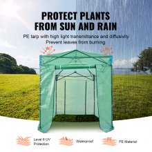 VEVOR Pop Up Greenhouse, 8'x 6'x 7.5' Pop-up Green House, Set Up in Minutes, High Strength PE Cover with Doors & Windows and Powder-Coated Steel Frame, Suitable for Planting and Storage, Green