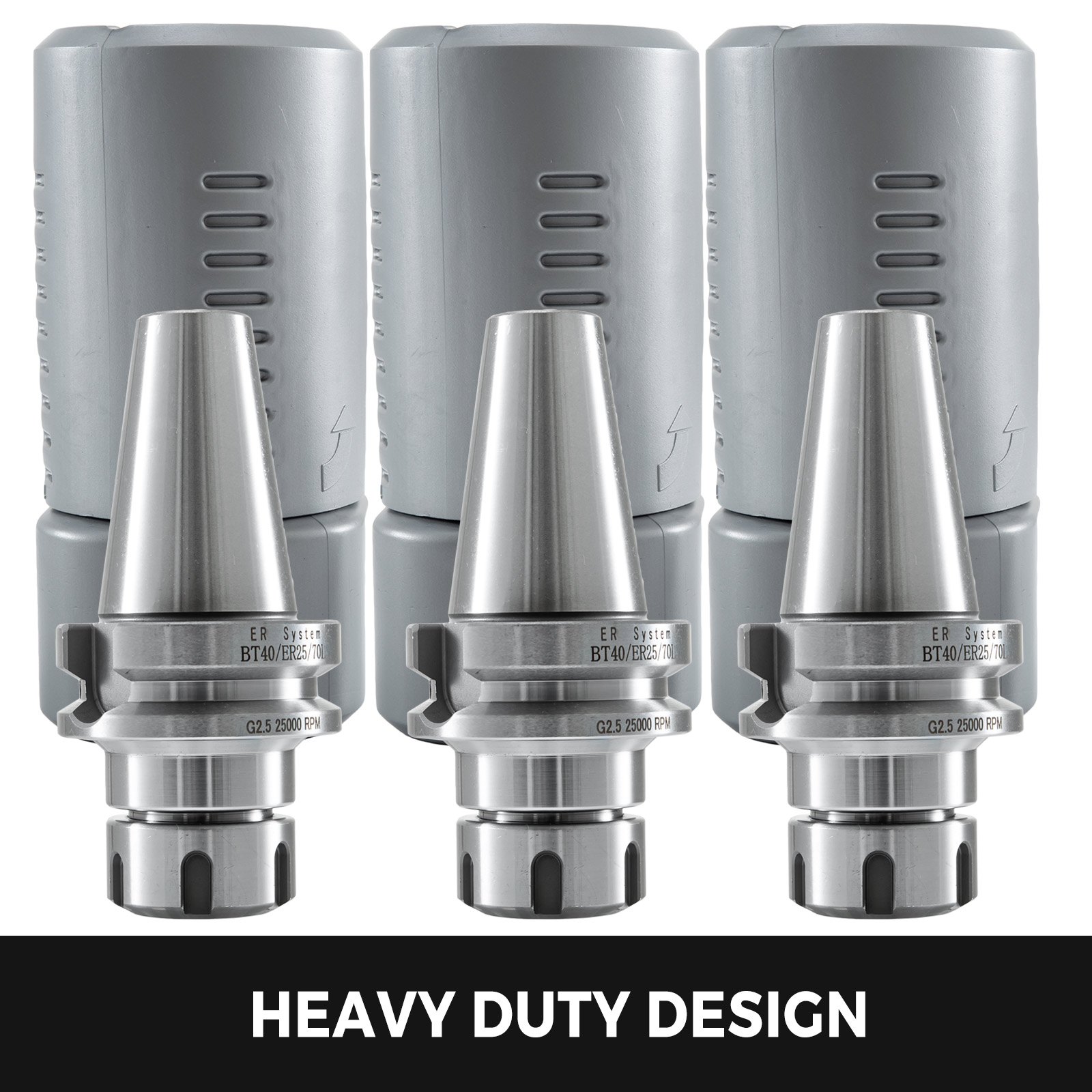 VEVOR 3pcs BT40 ER25 Collet Chuck Tool Holder 2.75" + Spanner Wrench 25000Rpm