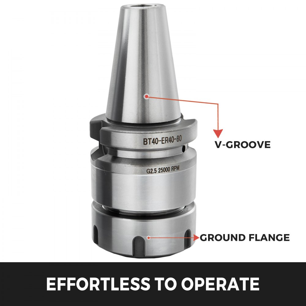 3pcs BT40 ER40 Collet Chuck Tool Holder 3.15'' 80mm 40Cr Frame Smooth Ground