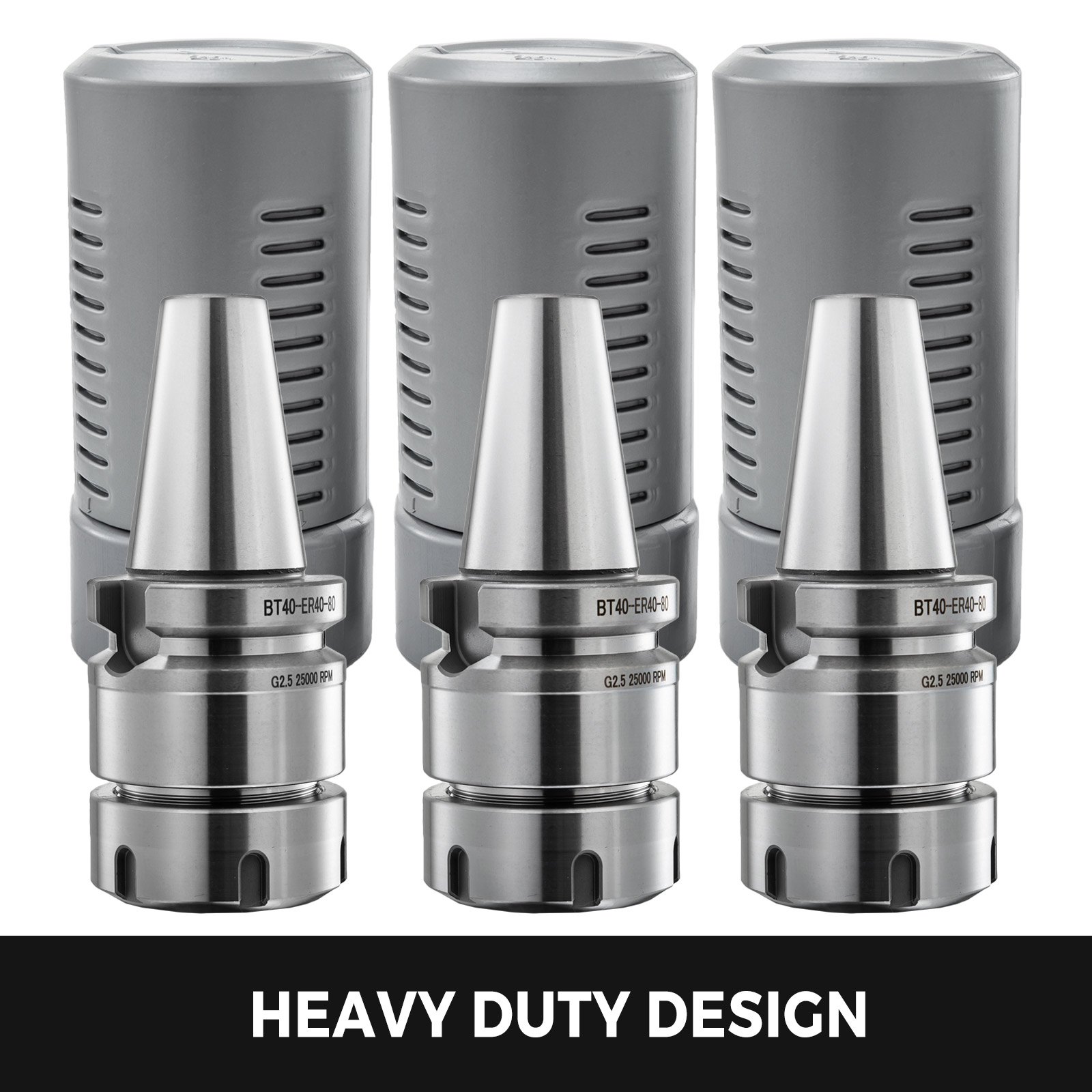 3pcs BT40 ER40 Collet Chuck Tool Holder 3.15'' 80mm 40Cr Frame Smooth Ground