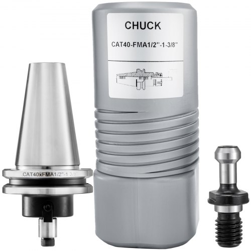 VEVOR CAT40 Adaptador de soporte de fresa frontal, FM1/2'' Longitud de calibre 1-3/8'', Portaherramientas de eje equilibrado a G2.5/20000RPM con pernos de tracción