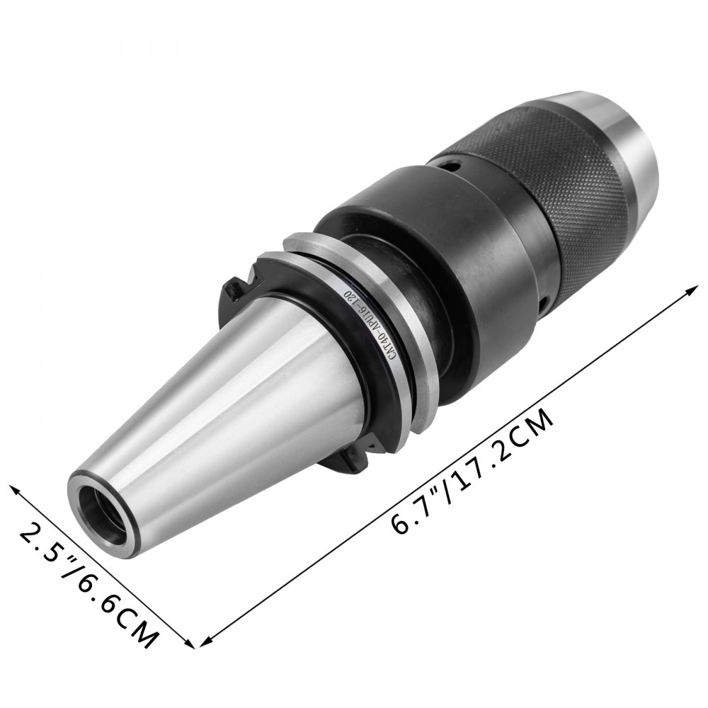 VEVOR 2pcs CAT40 Keyless Drill Chucks 5/8" APU16-120 Ground Wrench Included